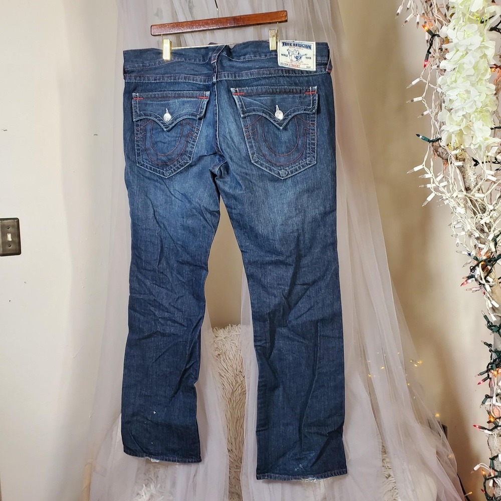 Vtg True Religion Jeans Mens Size 40 90s Y2K Straight Leg Fits 45x33‎ Cotton